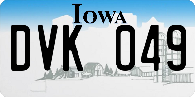 IA license plate DVK049