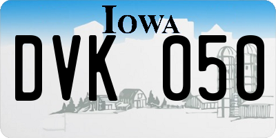 IA license plate DVK050