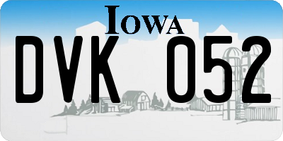 IA license plate DVK052