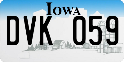 IA license plate DVK059