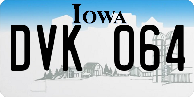 IA license plate DVK064