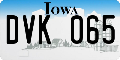 IA license plate DVK065