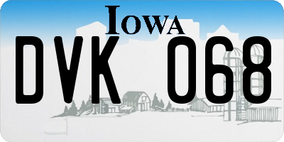 IA license plate DVK068
