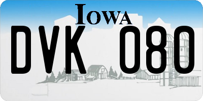 IA license plate DVK080