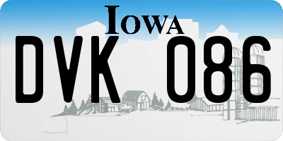 IA license plate DVK086
