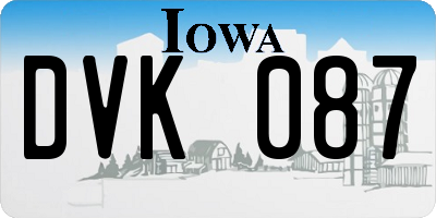 IA license plate DVK087
