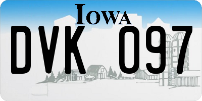 IA license plate DVK097