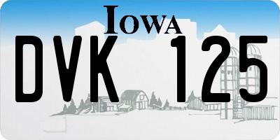 IA license plate DVK125