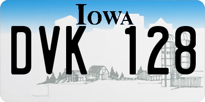 IA license plate DVK128