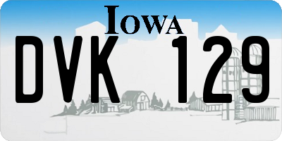 IA license plate DVK129