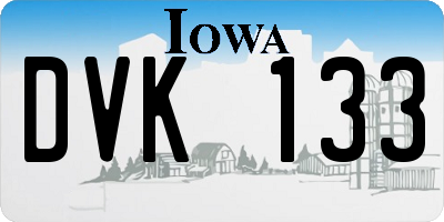 IA license plate DVK133
