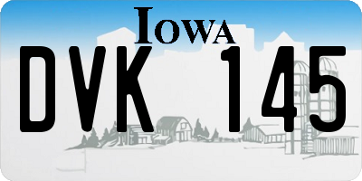 IA license plate DVK145