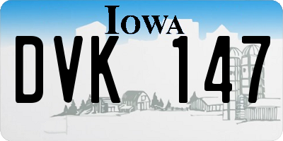 IA license plate DVK147