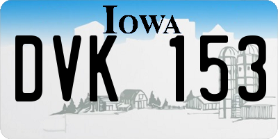 IA license plate DVK153