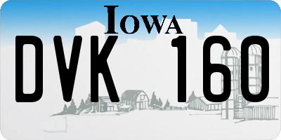IA license plate DVK160