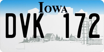 IA license plate DVK172
