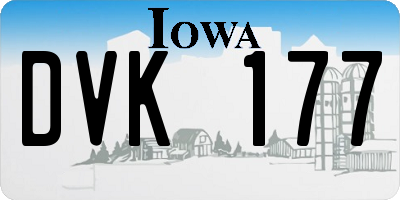 IA license plate DVK177