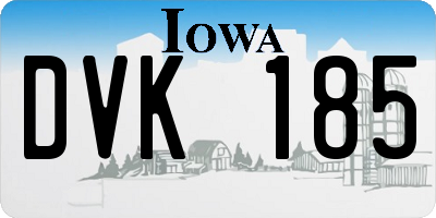 IA license plate DVK185