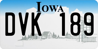 IA license plate DVK189