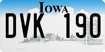 IA license plate DVK190