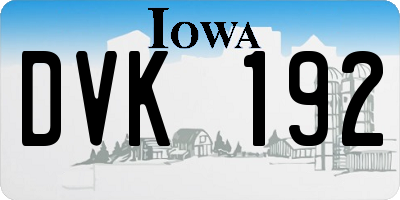 IA license plate DVK192