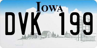 IA license plate DVK199