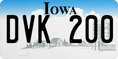 IA license plate DVK200