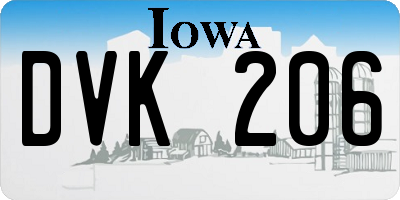 IA license plate DVK206