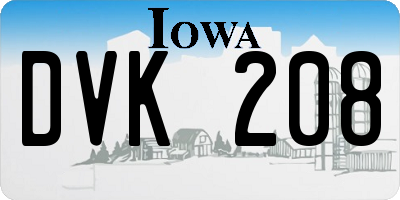 IA license plate DVK208