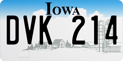 IA license plate DVK214