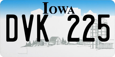 IA license plate DVK225