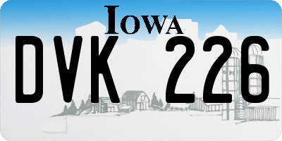 IA license plate DVK226