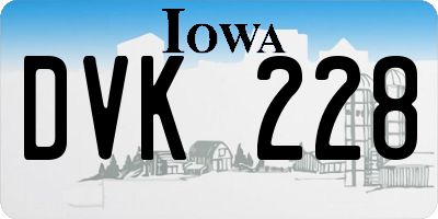 IA license plate DVK228