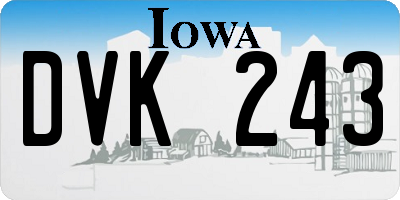 IA license plate DVK243