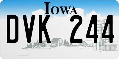 IA license plate DVK244