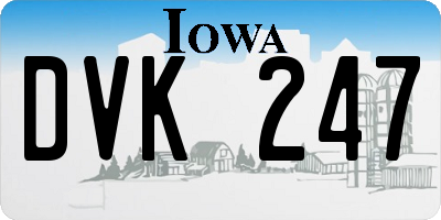 IA license plate DVK247