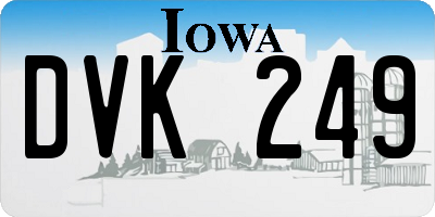 IA license plate DVK249