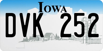 IA license plate DVK252