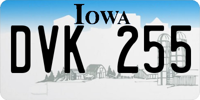 IA license plate DVK255