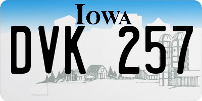 IA license plate DVK257