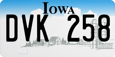 IA license plate DVK258