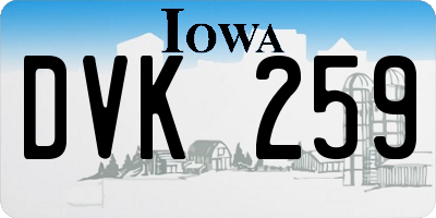 IA license plate DVK259