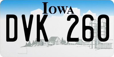 IA license plate DVK260