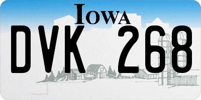 IA license plate DVK268