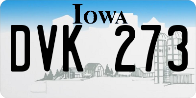 IA license plate DVK273