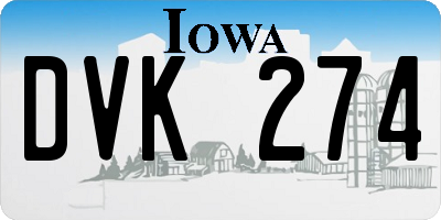 IA license plate DVK274