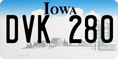 IA license plate DVK280