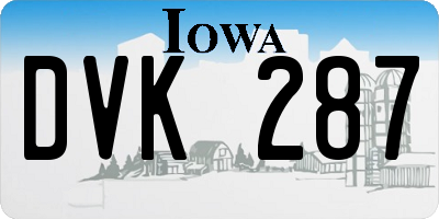 IA license plate DVK287
