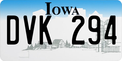 IA license plate DVK294