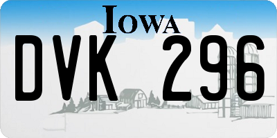 IA license plate DVK296